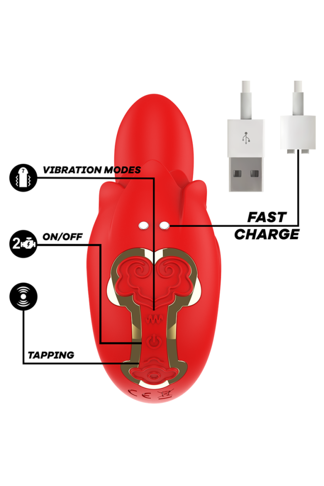 MIA -  SELENA STIMOLATORE VIBRANTE + TAPPING ROSSO
