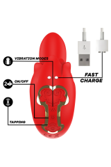 MIA -  SELENA STIMOLATORE VIBRANTE + TAPPING ROSSO