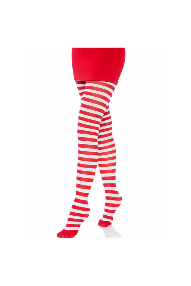 LEG AVENUE - COLLANT A RIGHE BIANCO/ROSSO