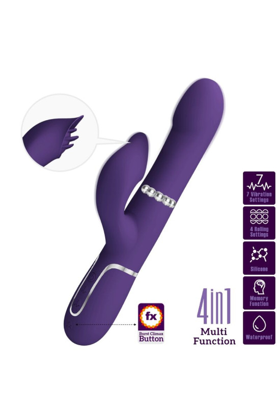 PRETTY LOVE - ZALIN PERLE VIBRATORE CONIGLIO 4 EN 1 VIOLA