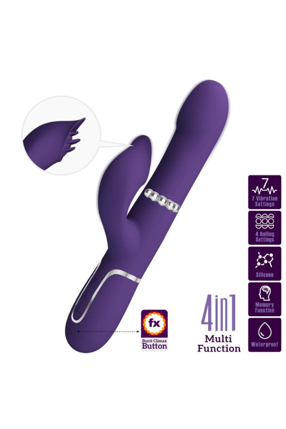 PRETTY LOVE - ZALIN PERLE VIBRATORE CONIGLIO 4 EN 1 VIOLA