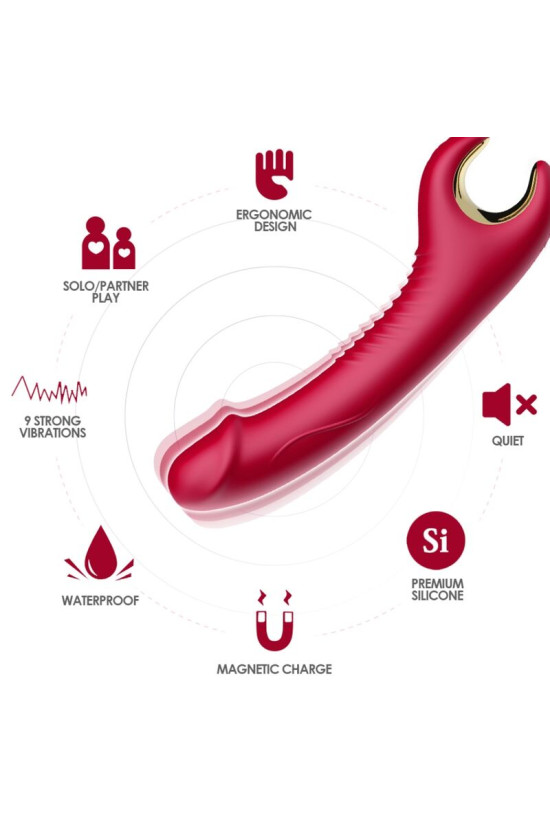 ARMONY - VIBRATORE E ROTATORE PRINCE DILDO ROSSO