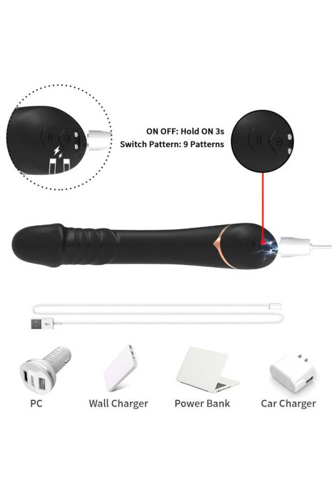 ARMONY - VIBRATORE DILDO IN SILICONE NERO