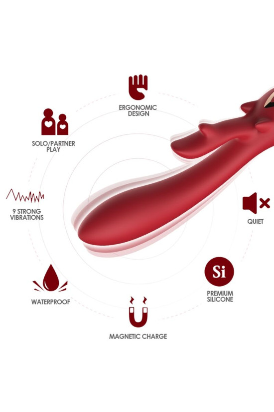 ARMONY - VIBRATORE ELK RABBIT CURVO ROSSO