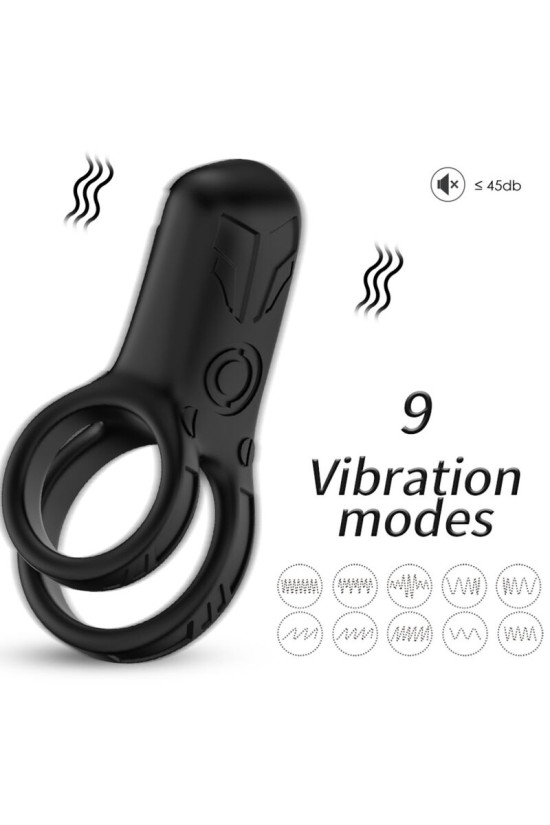 ARMONY - VIBRATORE DOPPIO ANELLO NERO
