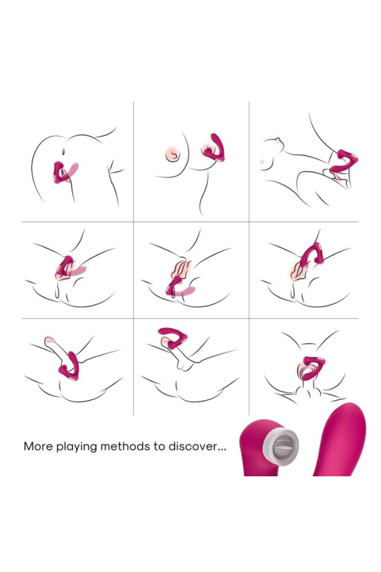 ARMONY - SECRETKISS LICKING VIBRATING CLITORIDE & VIBRATORE CURVO FUCSIA