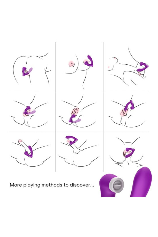 ARMONY - SECRETKISS LECCATO CLIT VIBRANTE E VIBRATORE CURVO VIOLA