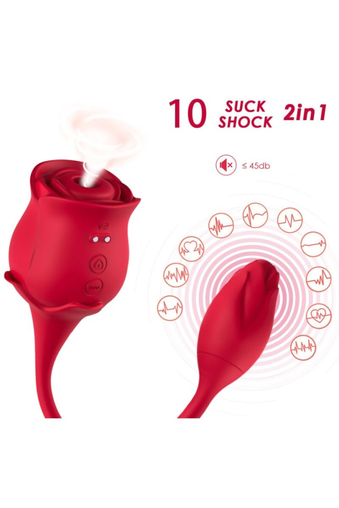 ARMONY - VIBRATORE E SUCCHIATORE CLITORIDE ROSA 10 MODALITÀ ROSSO