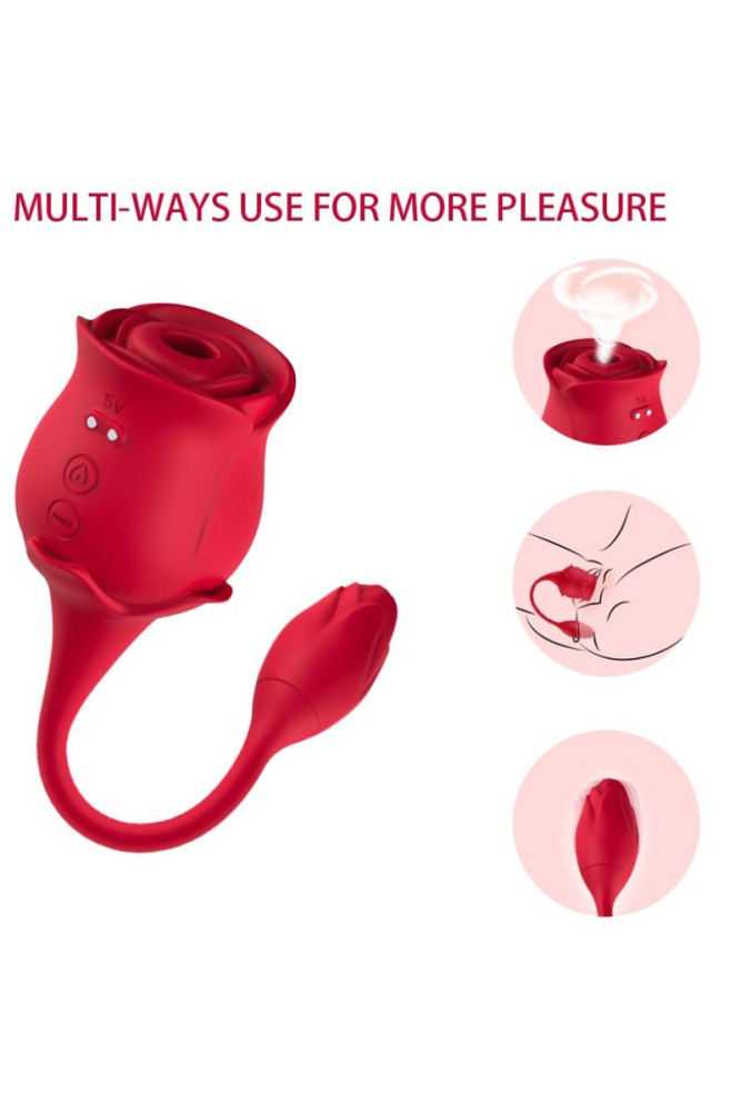 ARMONY - VIBRATORE E SUCCHIATORE CLITORIDE ROSA 10 MODALITÀ ROSSO