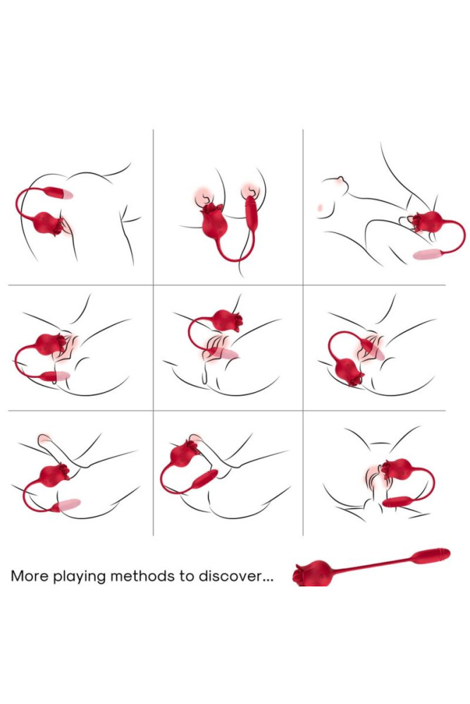 ARMONY - CLITORITE VIBRANTE LECCATA DI ROSA E VIBRATORE ROSSO