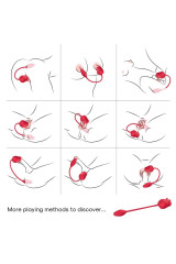 ARMONY - STIMOLATORE E VIBRATORE ROSA 2 IN 1 CON ASPIRAZIONE E CODA ROSSA 10 MODALITÀ