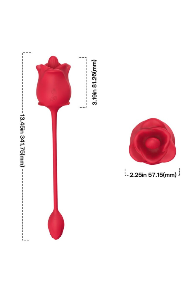 ARMONY - STIMOLATORE E VIBRATORE ROSA 2 IN 1 CON ASPIRAZIONE E CODA ROSSA 10 MODALITÀ