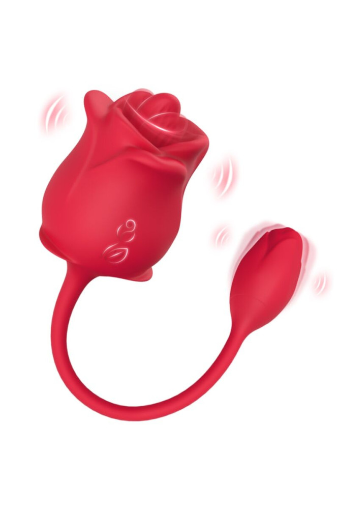 ARMONY - STIMOLATORE E VIBRATORE ROSA 2 IN 1 CON ASPIRAZIONE E CODA ROSSA 10 MODALITÀ