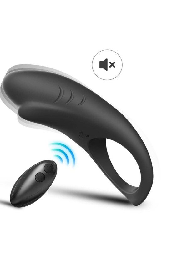 ARMONY - ANELLO VIBRATORE SHARK PER TELECOMANDO DI COPPIA NERO