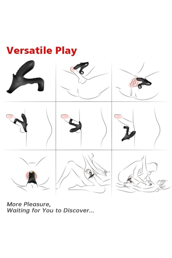 ARMONY - ANELLO VIBRATORE DOPPIO RANGER PER COPPIA NERO