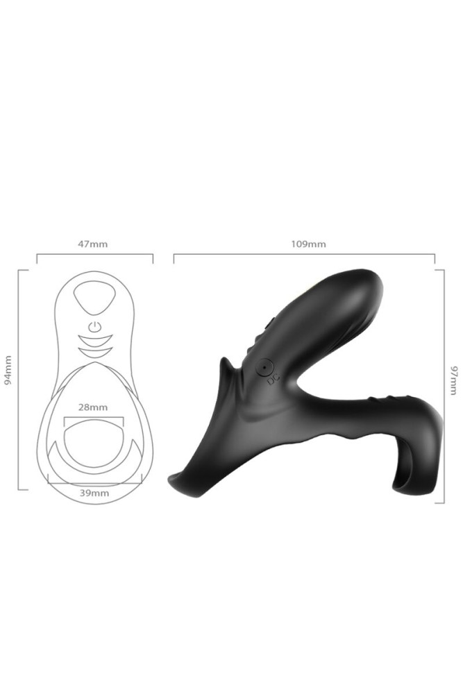 ARMONY - ANELLO VIBRATORE DOPPIO RANGER PER COPPIA NERO