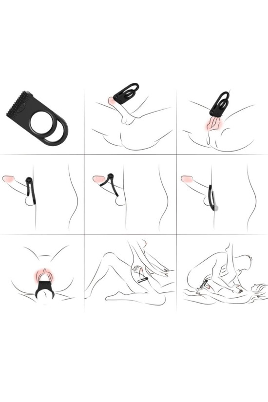 ARMONY - TWINS DOPPIO ANELLO VIBRATORE PER COPPIA NERO