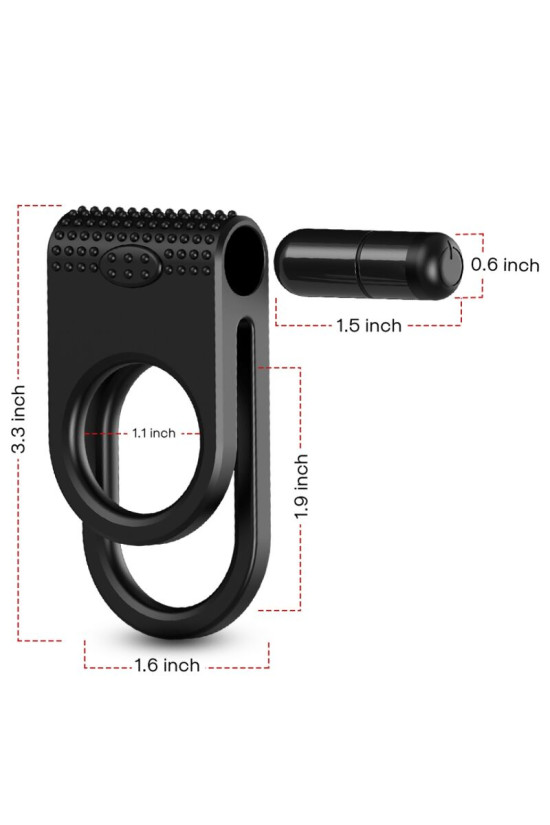 ARMONY - TWINS DOPPIO ANELLO VIBRATORE PER COPPIA NERO