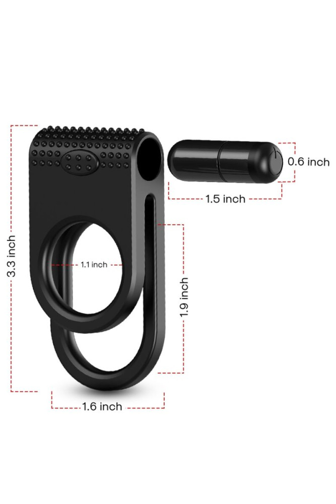 ARMONY - TWINS DOPPIO ANELLO VIBRATORE PER COPPIA NERO