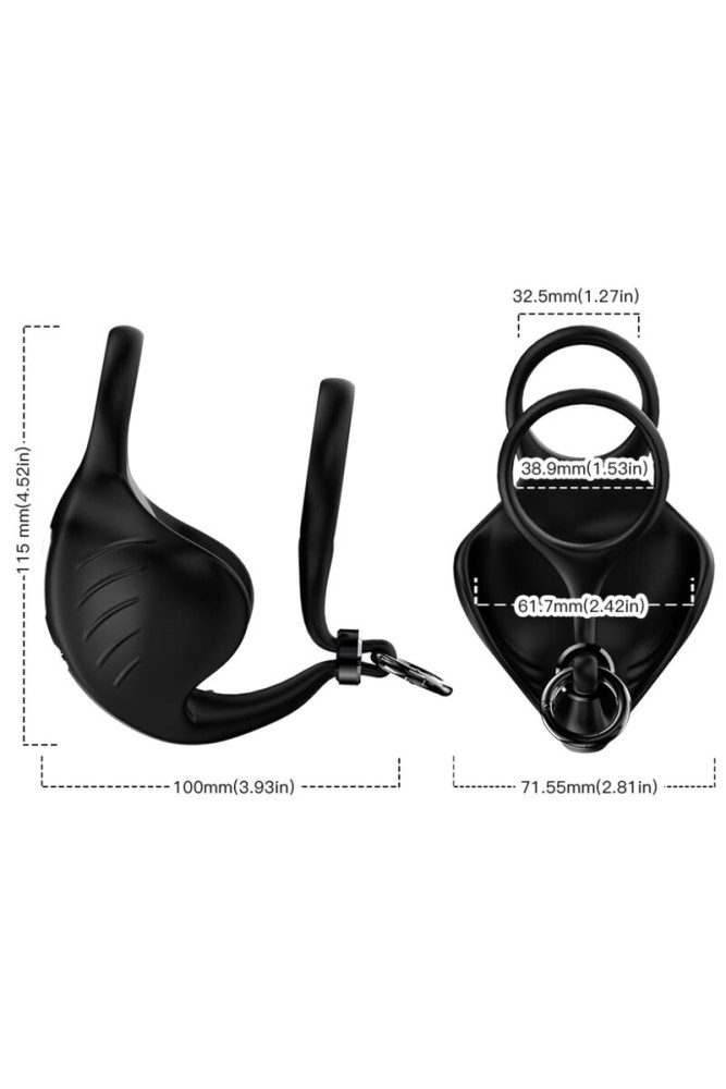 ARMONY - ANELLO VIBRATORE MANTA SCROTO NERO