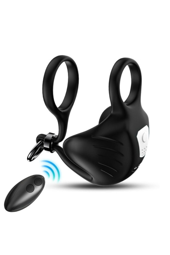 ARMONY - ANELLO VIBRATORE MANTA SCROTO TELECOMANDO NERO