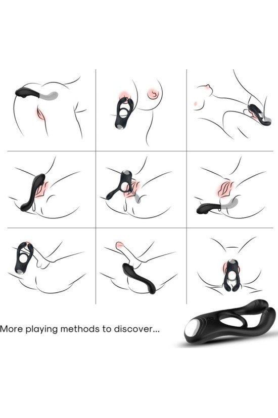 ARMONY - ANELLO VIBRATORE DOPPIO VEYRON GIOCATTOLO PER COPPIA NERO