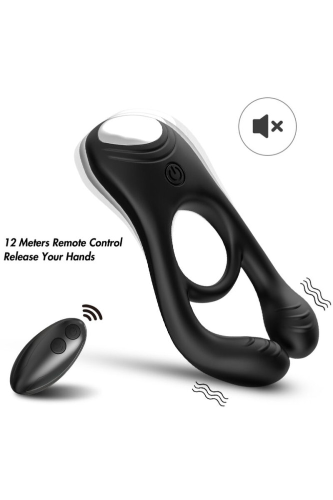 ARMONY - VEYRON DOPPIO ANELLO VIBRATORE GIOCATTOLO PER COPPIA TELECOMANDO NERO