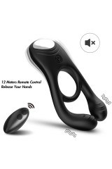 ARMONY - VEYRON DOPPIO ANELLO VIBRATORE GIOCATTOLO PER COPPIA TELECOMANDO NERO