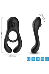 ARMONY - VEYRON DOPPIO ANELLO VIBRATORE GIOCATTOLO PER COPPIA TELECOMANDO NERO