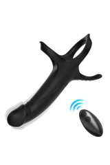 ARMONY - DILDO CON ANELLO E VIBRATORE TELECOMANDO NERO