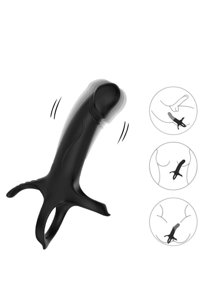 ARMONY - DILDO CON ANELLO E VIBRATORE TELECOMANDO NERO