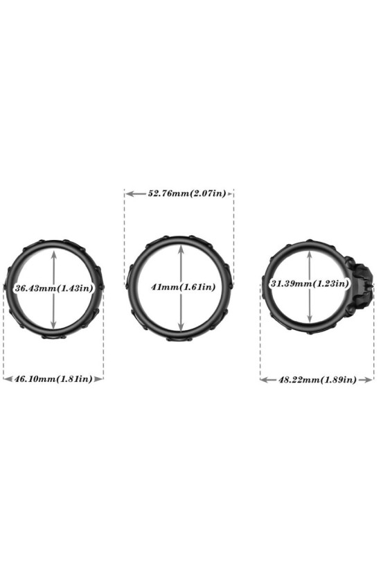 ARMONY - ANELLI CALAVERA SILICONE NERO