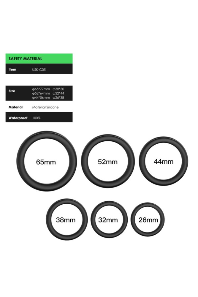 ARMONY - ANELLI DI CHIUSURA IN SILICONE NERO