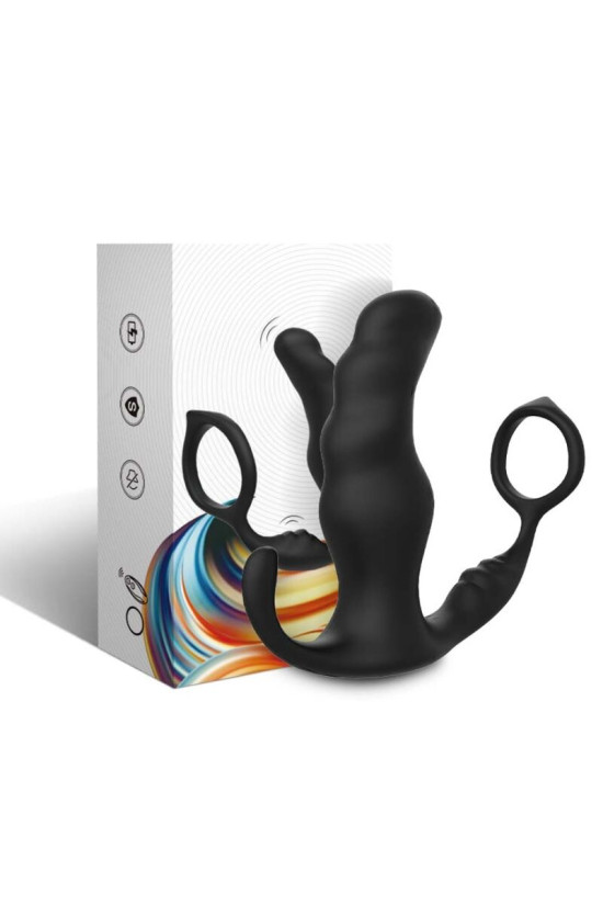 ARMONY - VIBRATORE ANALE PROSTATA KNIGHT E TELECOMANDO ANELLO NERO