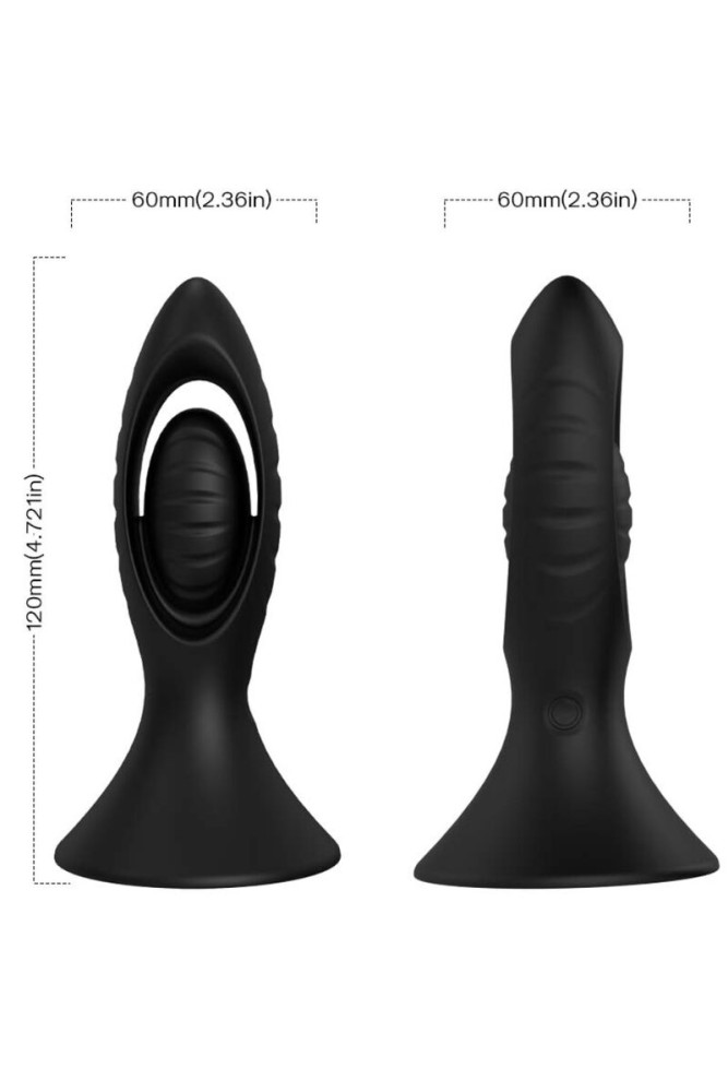 ARMONY - VIBRATORE E PLUG ANALE IN SILICONE NERO