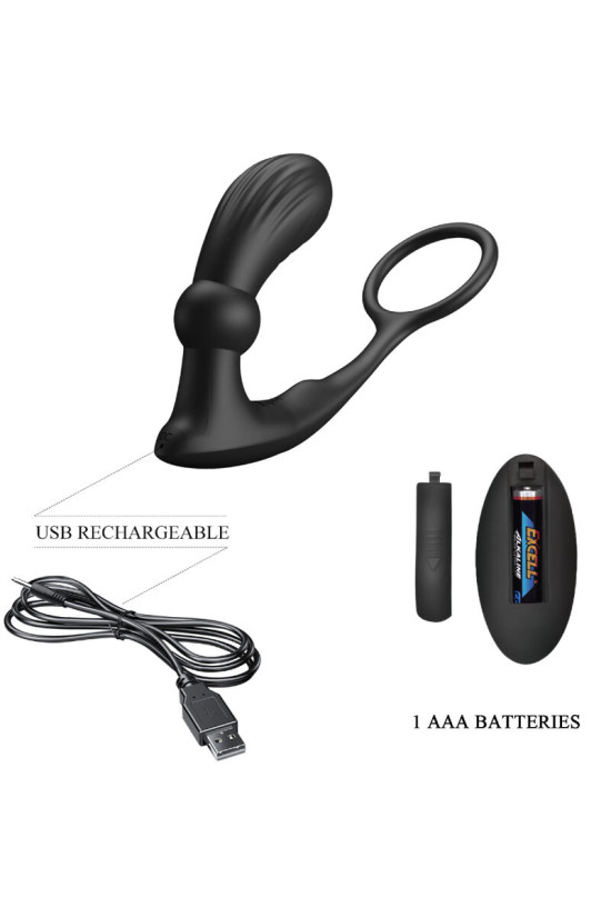 PRETTY LOVE - ANELLO ANALE E VIBRATORE WARREN BLACK