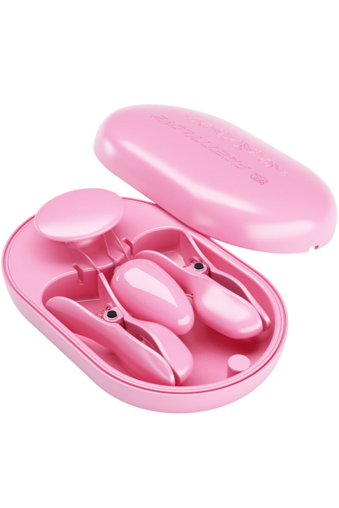 PRETTY LOVE - SCATOLA A SORPRESA PINZETTE PER ELETTROSTIMOLAZIONE ROSA