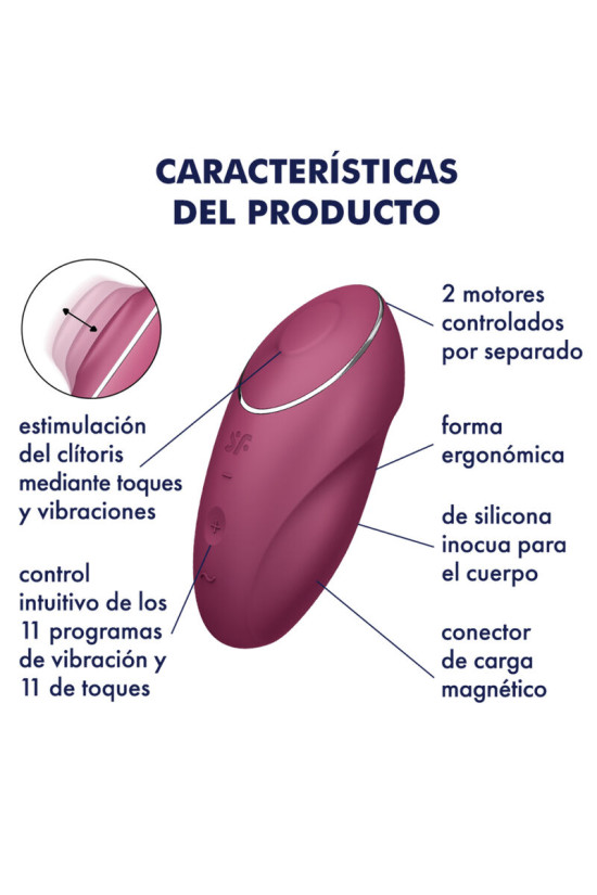 SATISFYER - TAP & CLIMAX 1 VIBRATORE LAY-ON ROSSO