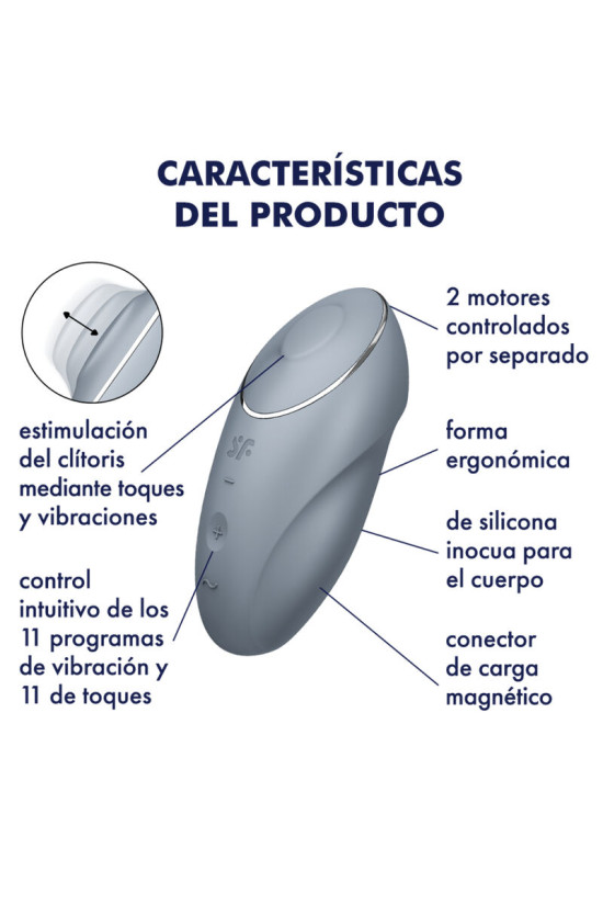 SATISFYER - TAP & CLIMAX 1 VIBRATORE LAY-ON GRIGIO