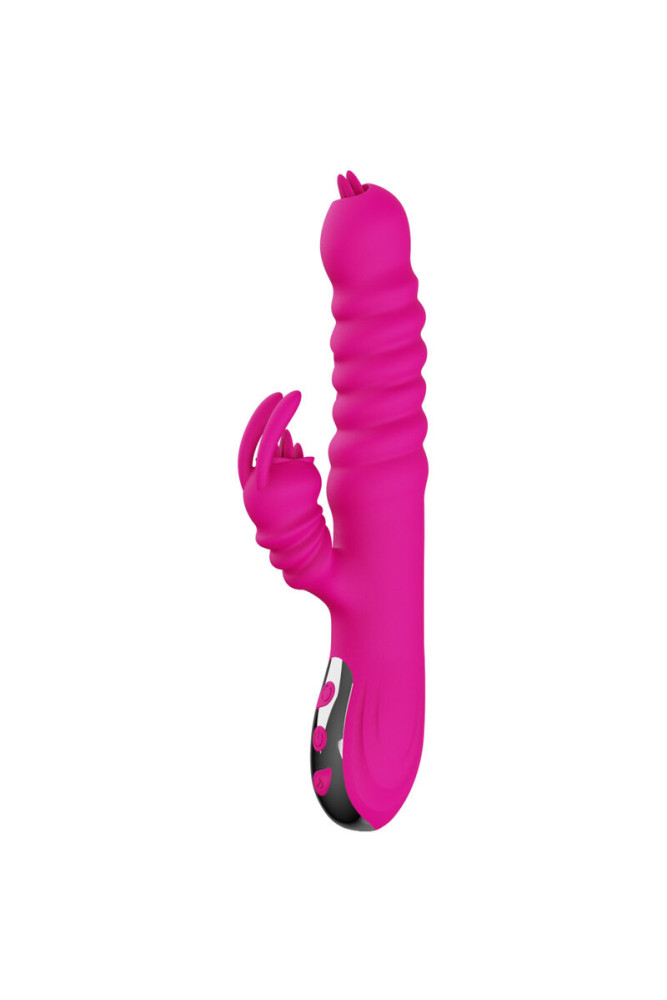 ARMONY - VIBRATORE MULTIFUNZIONE RABBIT DOUBLE TONGUE FUCSIA EFFETTO CALORE