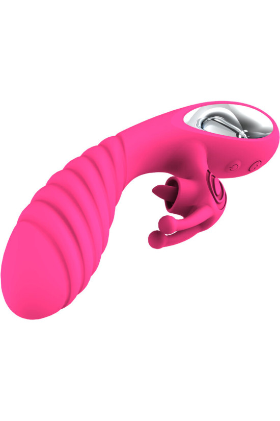 ARMONY - VIBRATORE VICKY RABBIT CON LINGUETTA TIRANTE FUCSIA