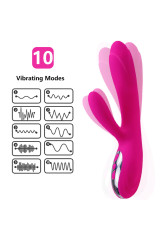 ARMONY - VIBRATORE E STIMOLATORE FLESSIBILE CON EFFETTO CALORE FUCSIA
