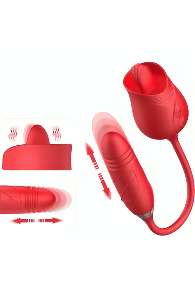 ARMONY - VIBRATORE DI FIORI DELIZIOSI E SPINTA CON LINGUA ROSSA