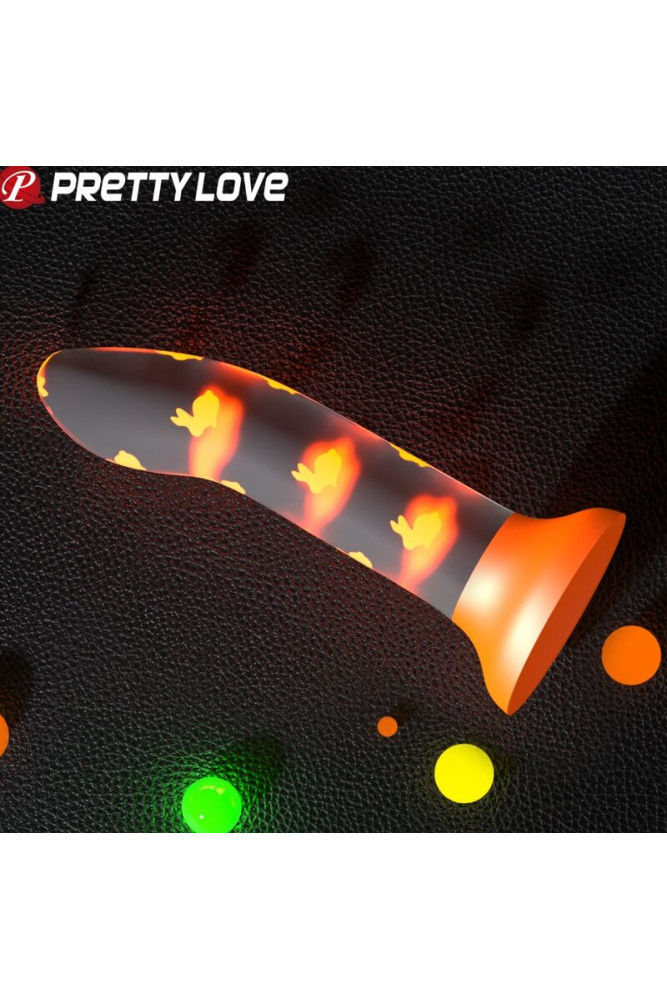 PRETTY LOVE - DILDO MAGICO NIGHTFALL SENZA VIBRAZIONI ARANCIO LUMINOSO