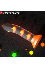 PRETTY LOVE - DILDO MAGICO NIGHTFALL SENZA VIBRAZIONI ARANCIO LUMINOSO