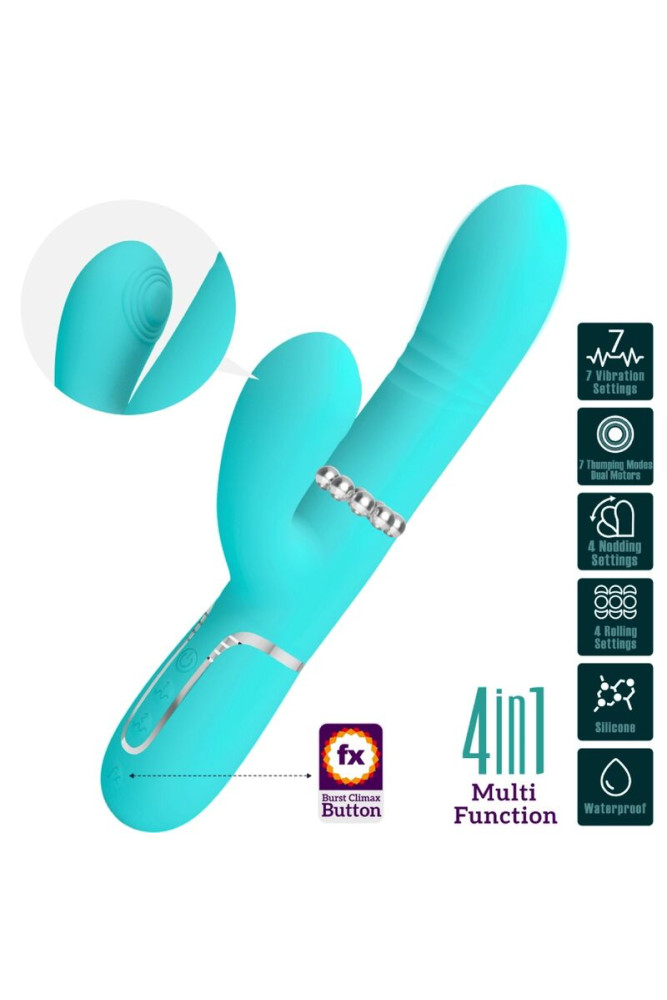 PRETTY LOVE - VIBRATORE MULTIFUNZIONE G-SPOT VERDE ACQUA