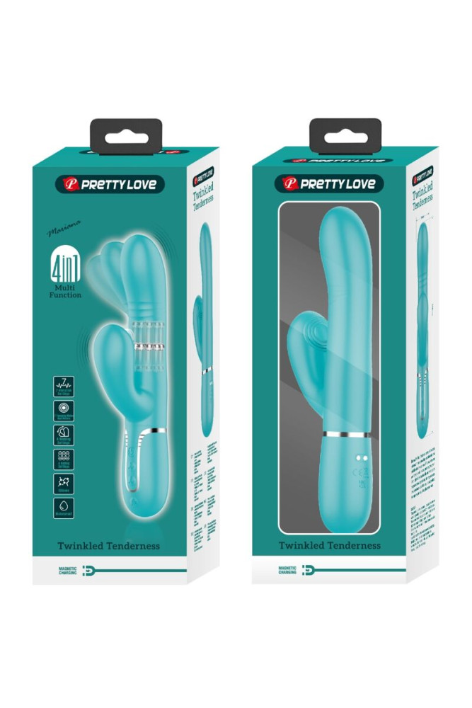 PRETTY LOVE - VIBRATORE MULTIFUNZIONE G-SPOT VERDE ACQUA
