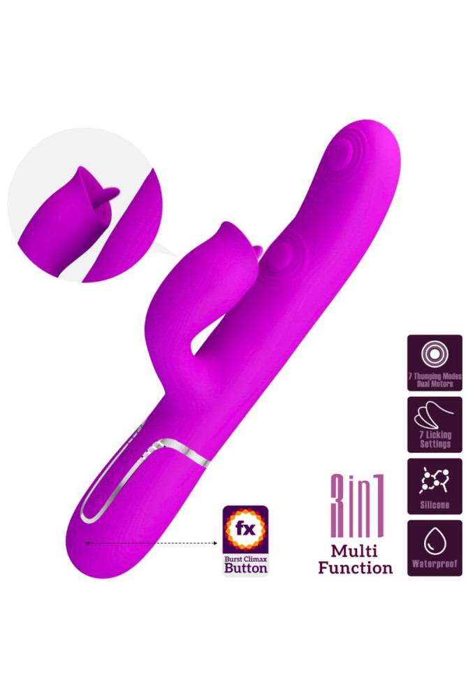 PRETTY LOVE - VIBRATORE CONIGLIO CON LICING FUCSIA