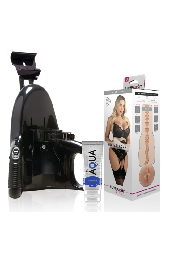 FLESHLIGHT - MIA MALKOVA VAGINA LVL UP + LANCIO UNIVERSALE + LUBRIFICANTE AQUA QUALITÀ 50 ML