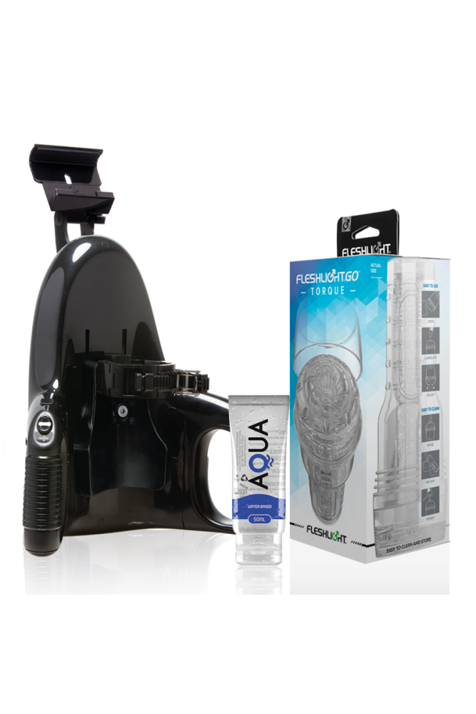 FLESHLIGHT - GO MASTURBADOR TORQUE ICE + LANCIO UNIVERSALE + LUBRIFICANTE DI QUALITÀ AQUA 50 ML